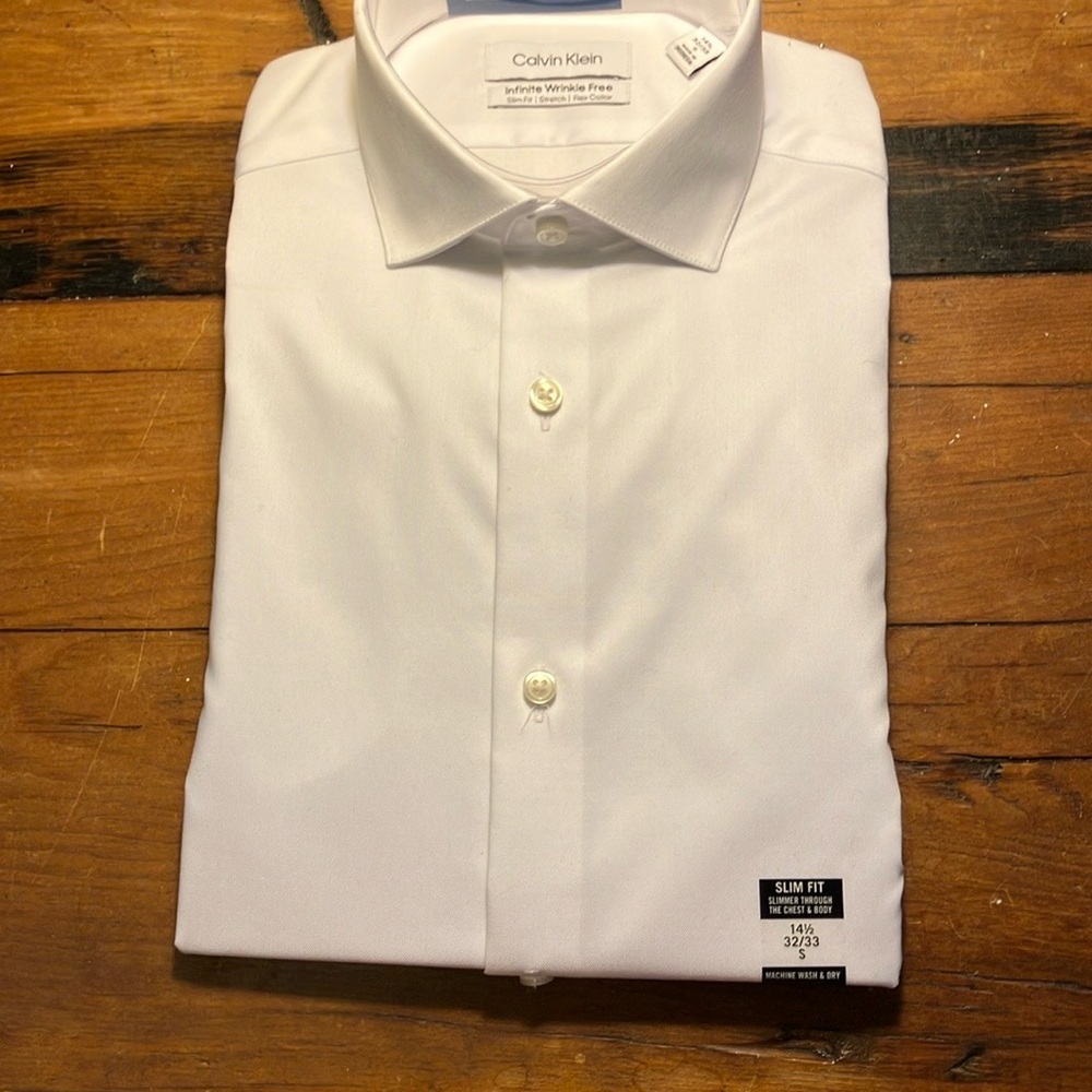 Calvin Klein Men's White Slim Fit Shirt